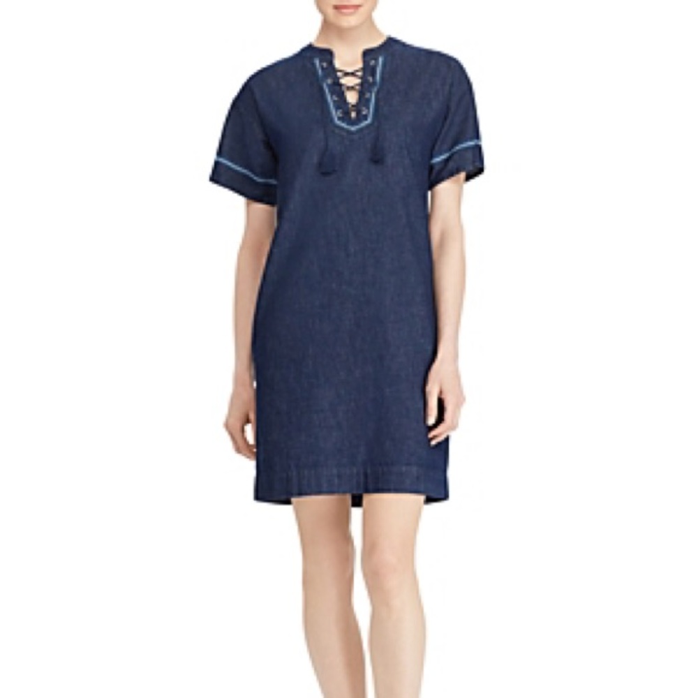 Ralph Lauren Denim Lace-Up Casual Dress